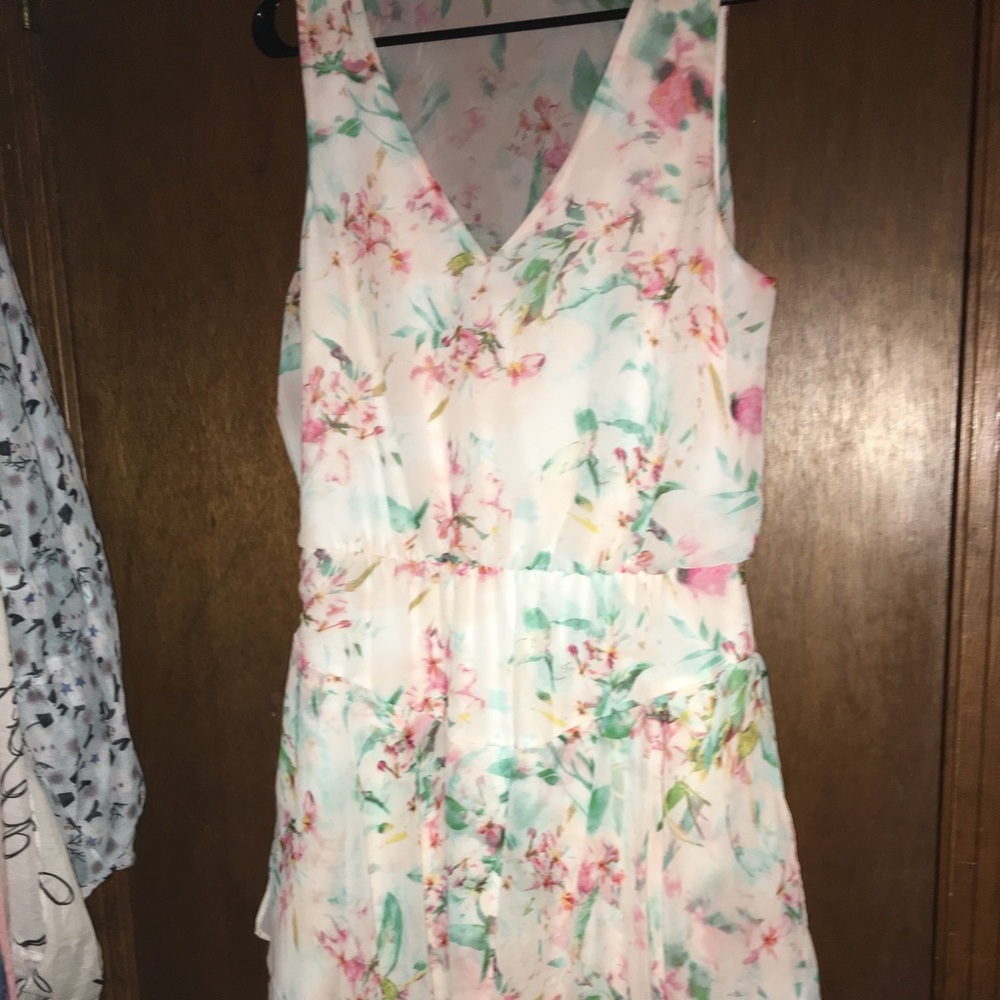 White Floral Design Dress